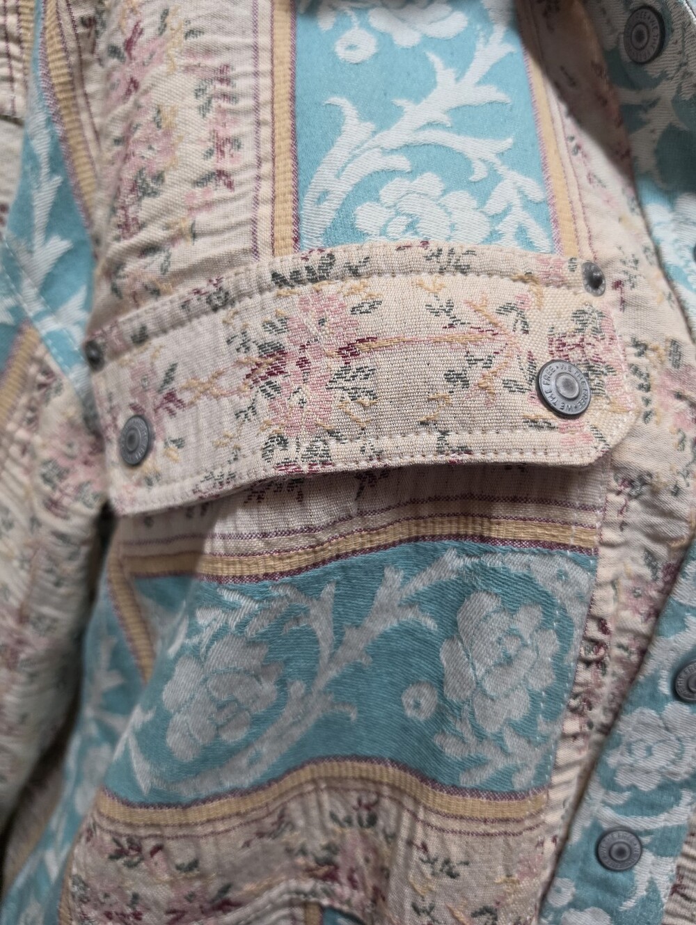 NWOT We The Free Wonderland Fog Jacquard Shirt Blue Combo - Picture 13 of 16